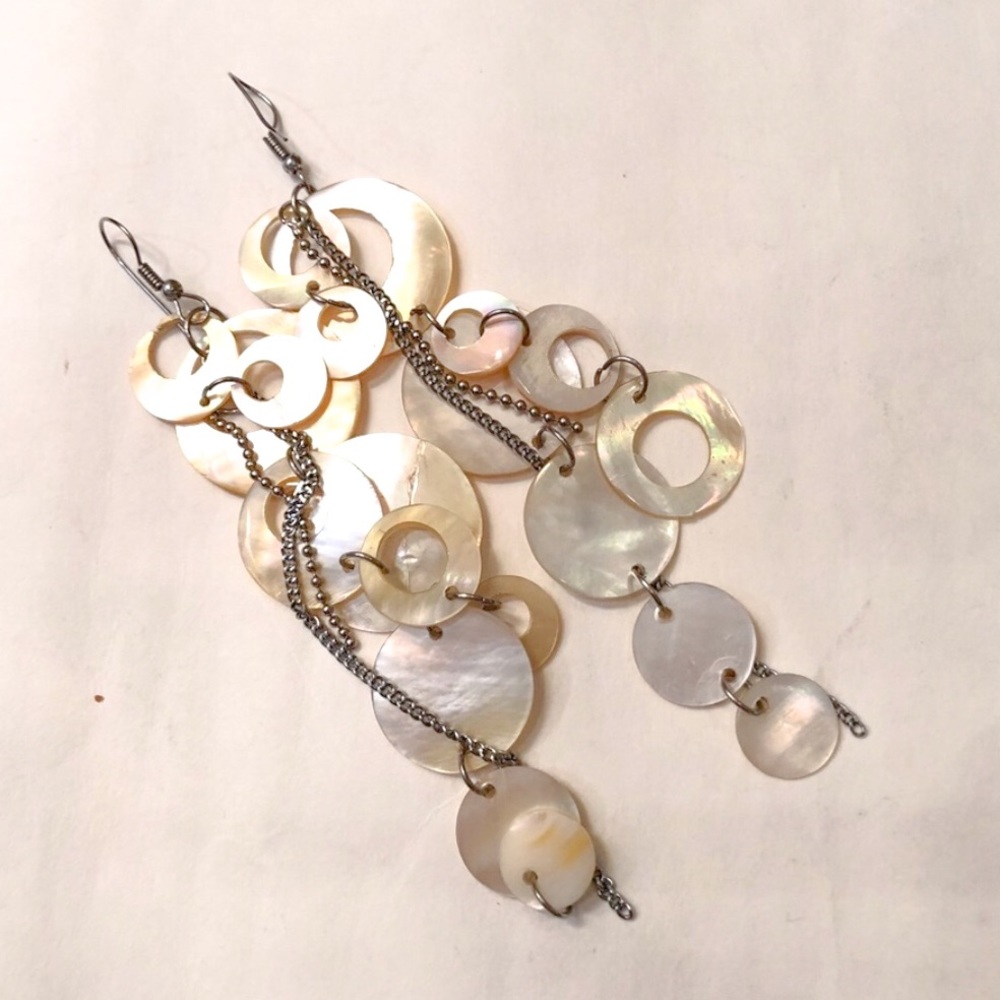 Anthropologie Mother of Pearl Earrings 4”